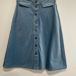 Anthropologie Light Blue Corduroy Pants with Brass Button